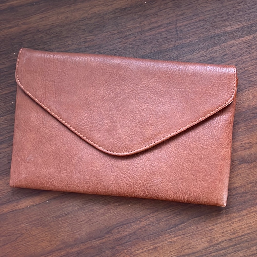 Old navy simulated leather clutch.